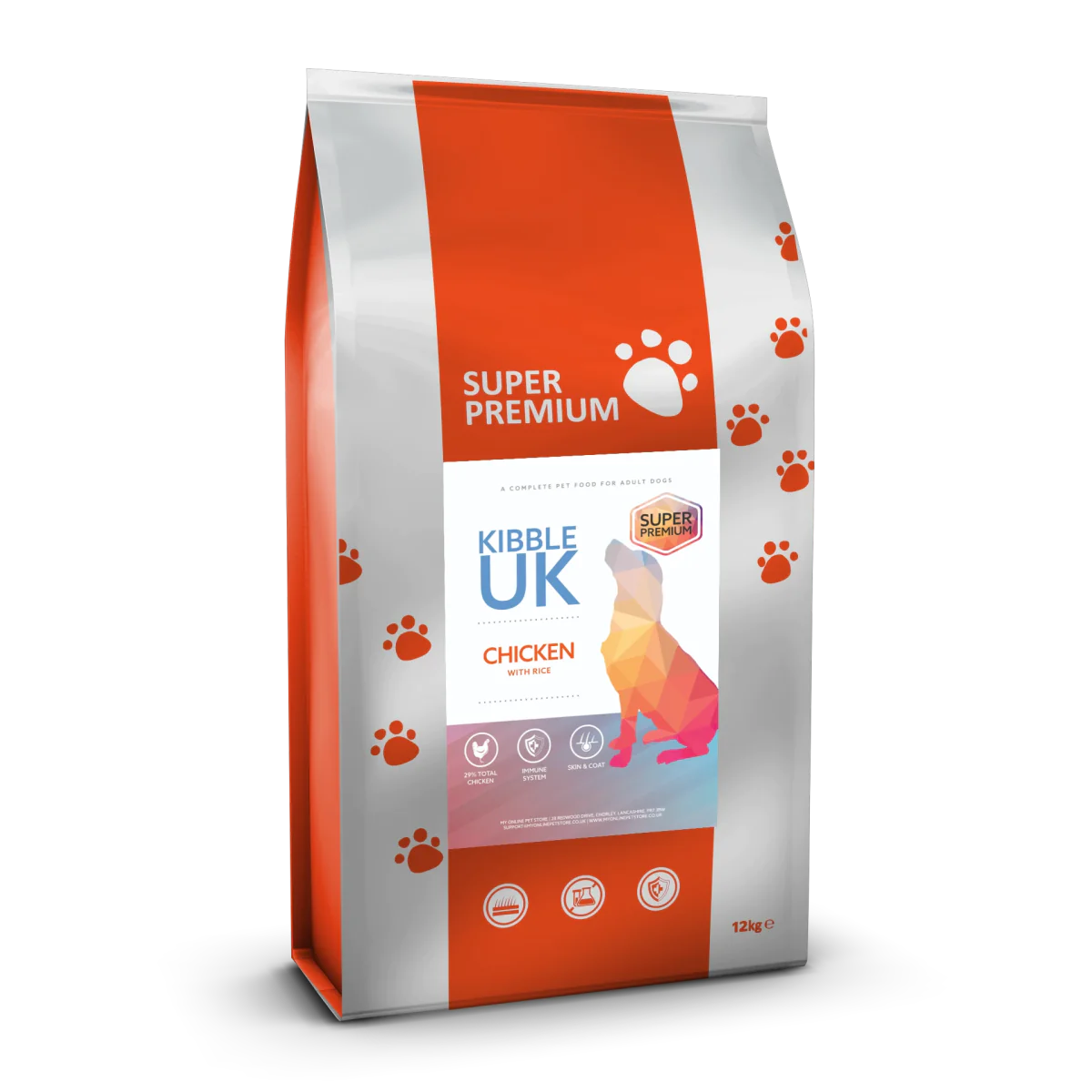 Super Premium Adult Dog Food - Chicken with Rice - Kibble UK